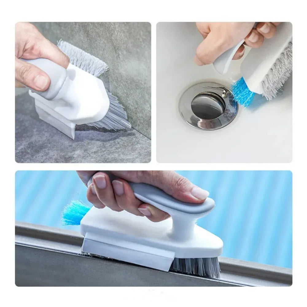 Household Cleaning Brush Kitchen Gadgets Tiles Window Trough 4in 1 V-shaped Brush for Kitchen Home Supplies Tools Bathroom