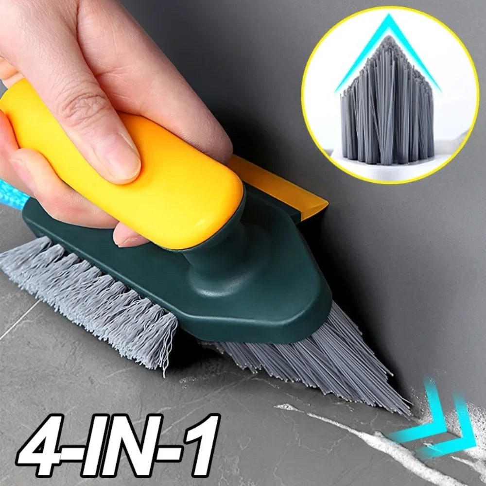 Household Cleaning Brush Kitchen Gadgets Tiles Window Trough 4in 1 V-shaped Brush for Kitchen Home Supplies Tools Bathroom