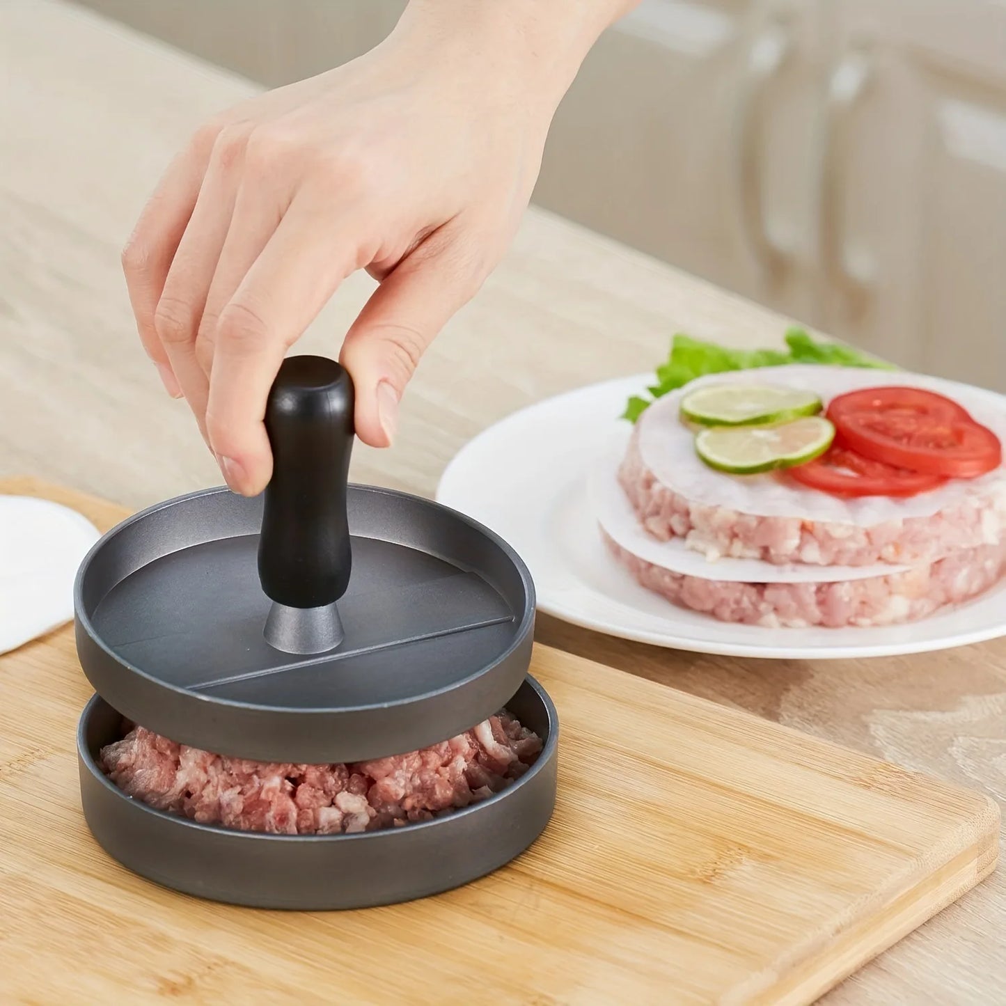 12CM Hamburger Maker Press Chopped Steak Meat Smasher Cutlet Mold Croquettes Kitchen Cooking Tool Hamburgueria Diner Accessories