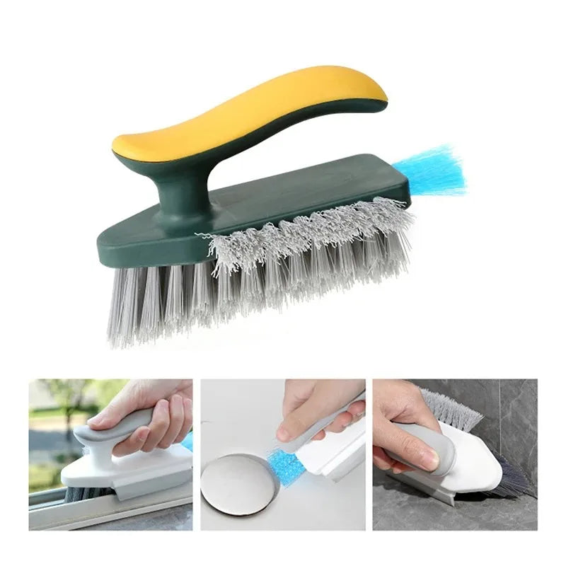 Household Cleaning Brush Kitchen Gadgets Tiles Window Trough 4in 1 V-shaped Brush for Kitchen Home Supplies Tools Bathroom