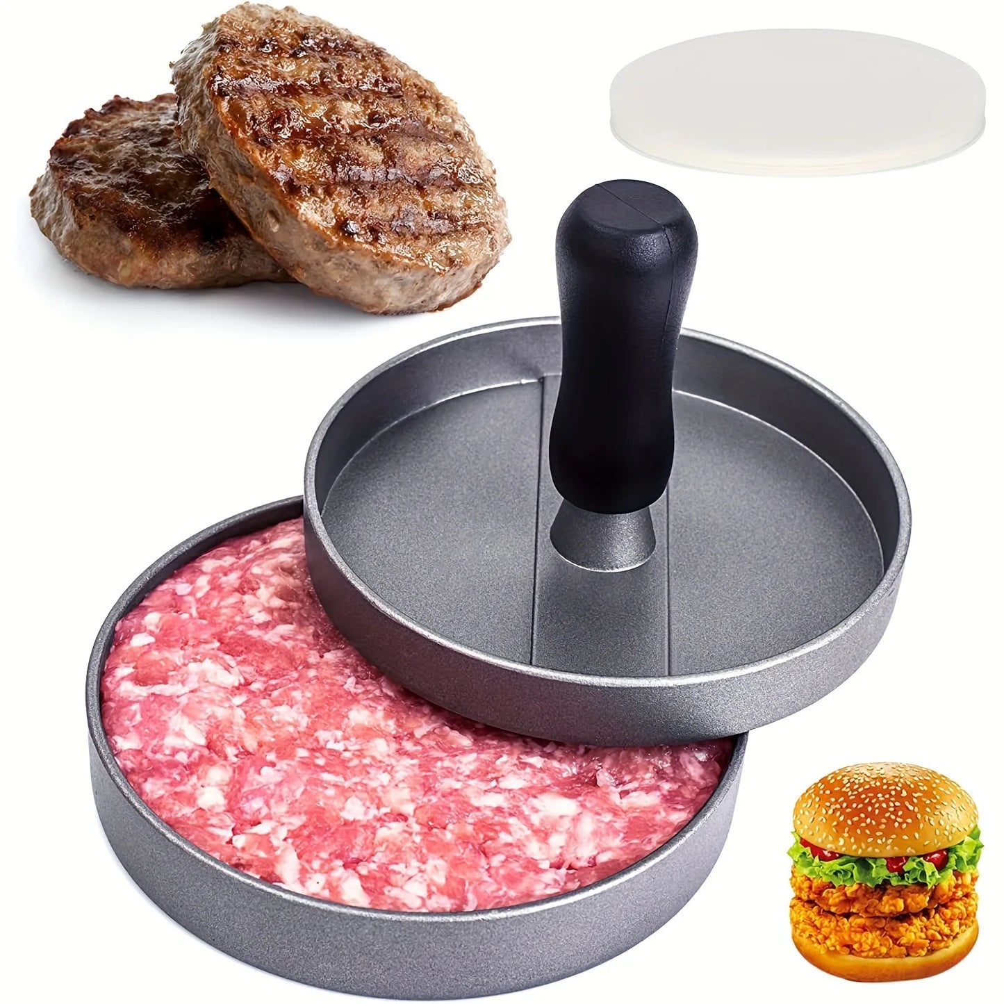 12CM Hamburger Maker Press Chopped Steak Meat Smasher Cutlet Mold Croquettes Kitchen Cooking Tool Hamburgueria Diner Accessories